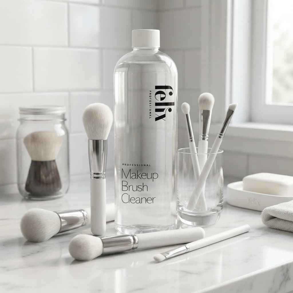 Felix Professional lifestyle collection — brush cleaner, tin, travel spray, and sponge